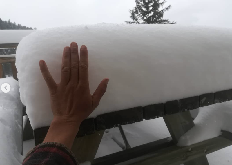 Belles photos des chutes de neige exceptionnelles de septembre 2020 sur Instagram